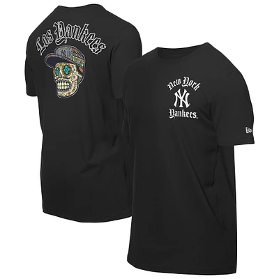 Men's New Era Black York Yankees Sugar Skulls T-Shirt