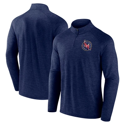 Men's Fanatics Alexander Ovechkin Navy Washington Capitals NHL All-Time Leading Goal Scorer GR8 895 Quarter-Zip Top