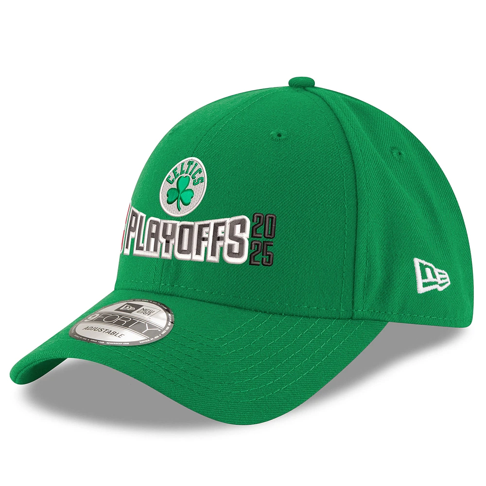 Men's New Era Kelly Green Boston Celtics 2025 NBA Playoffs 9FORTY Adjustable Hat