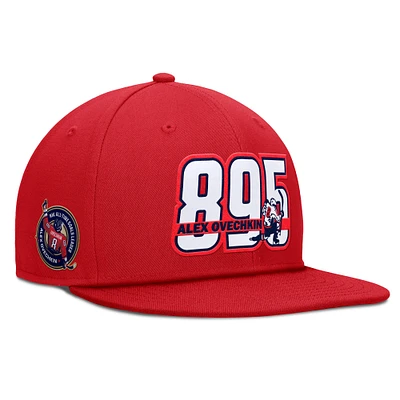Men's Fanatics Alexander Ovechkin Red Washington Capitals NHL All-Time Leading Goal Scorer Snapback Hat