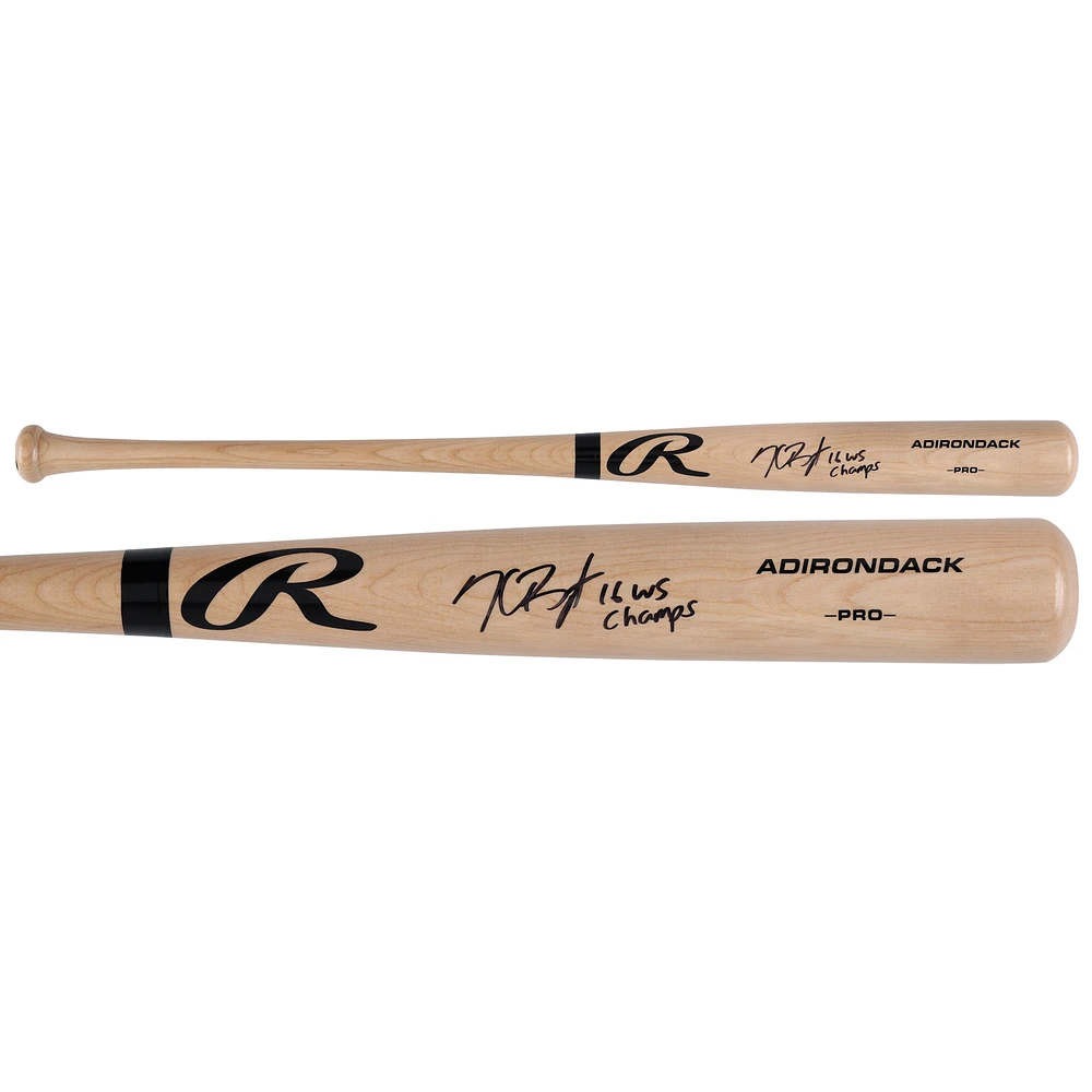 Kris Bryant Chicago Cubs Autographed Rawlings Blonde Pro Bat with "16 WS Champs" Inscription