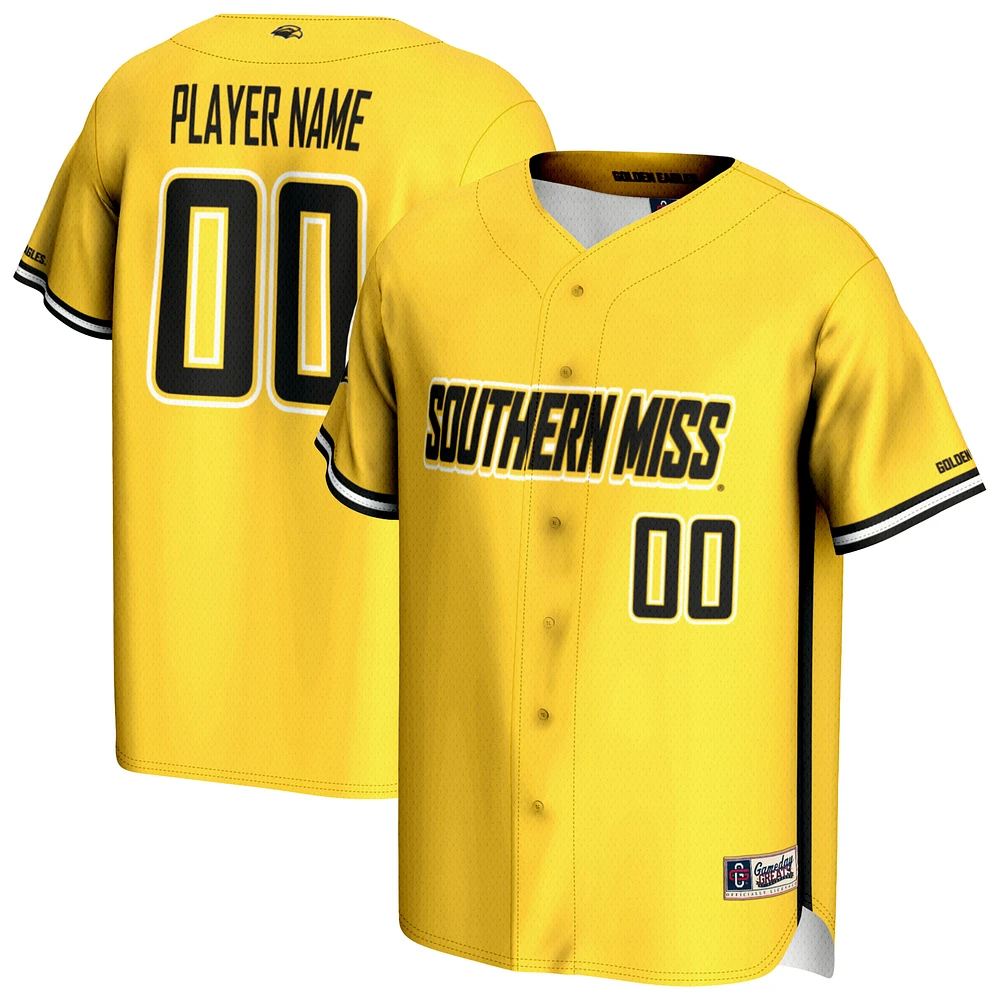 Unisex GameDay Greats Gold Southern Miss Golden Eagles NIL Pick-A-Player Lightweight Baseball Jersey