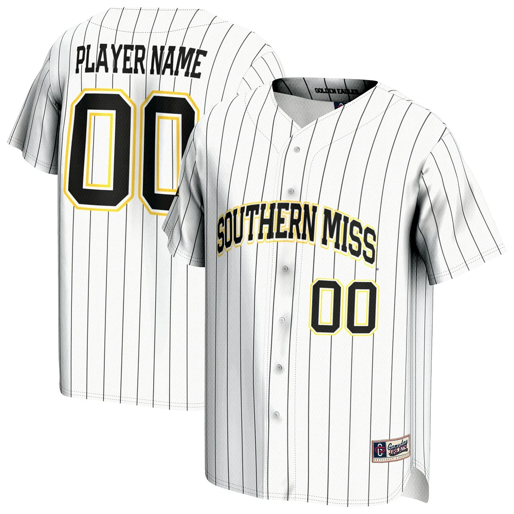 Youth GameDay Greats White Southern Miss Golden Eagles NIL Pick-A-Player Lightweight Baseball Jersey