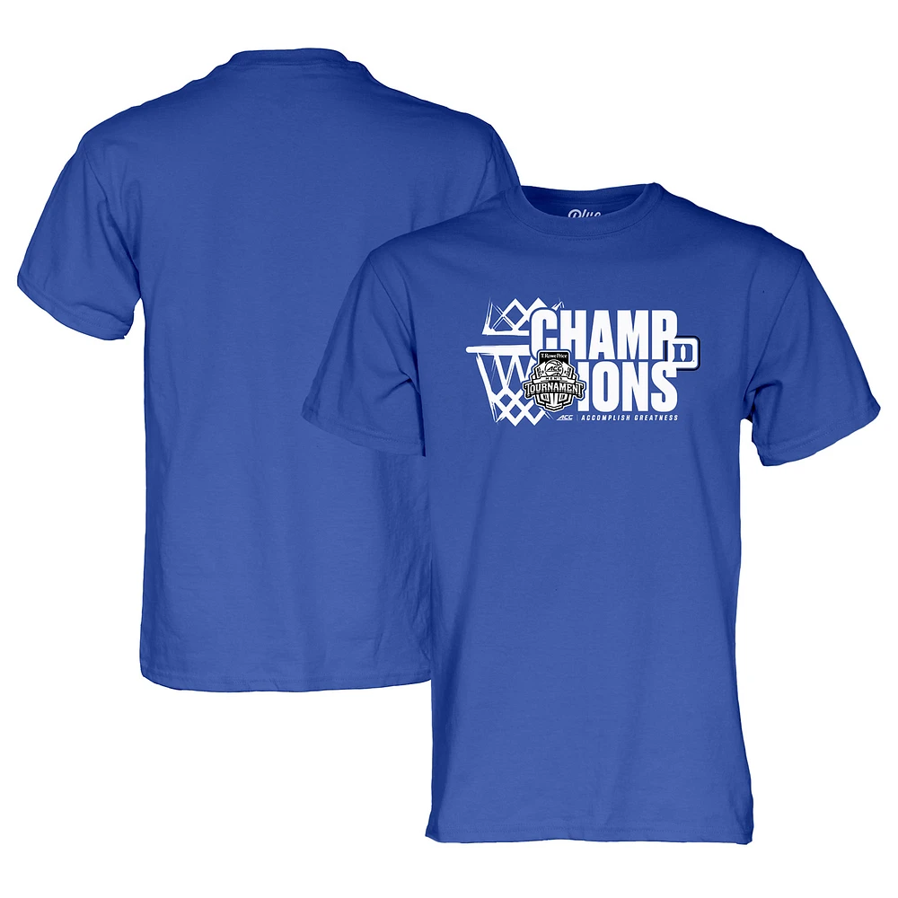 Men's Blue 84 Royal Duke Devils 2025 ACC Basketball Conference Tournament Champions Locker Room T-Shirt