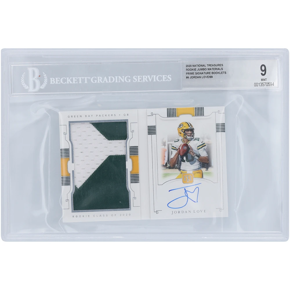 Jordan Love Green Bay Packers Autographed 2020 Panini National Treasures RPA Booklet #RJB-JL #92/99 BGS Authenticated 9/10 Rookie Card