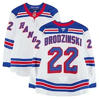 Jonny Brodzinski New York Rangers Game-Used #22 White Set 3 Jersey from the 2024-25 NHL Season