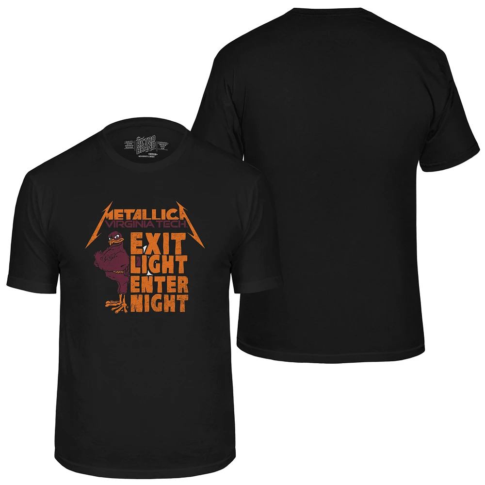 Men's Original Retro Brand Black Virginia Tech Hokies Metallica T-Shirt