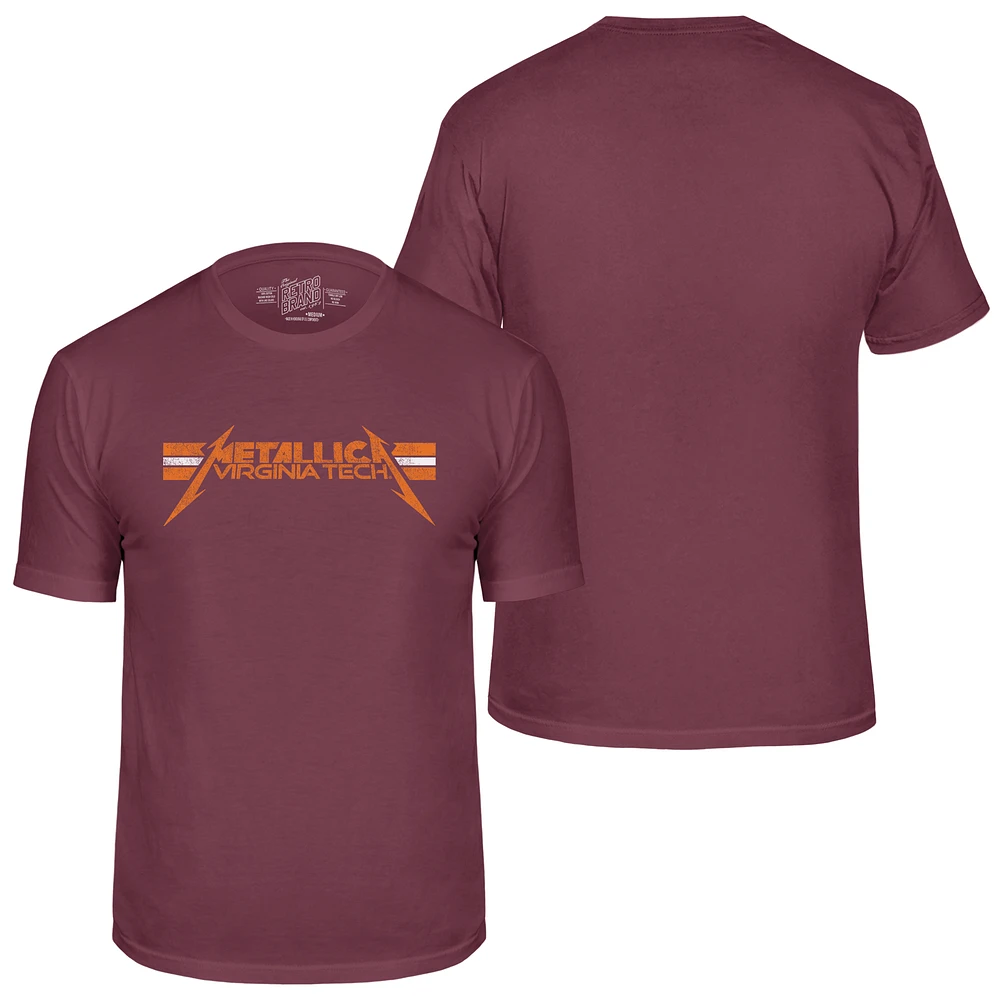 Men's Original Retro Brand Maroon Virginia Tech Hokies Metallica T-Shirt