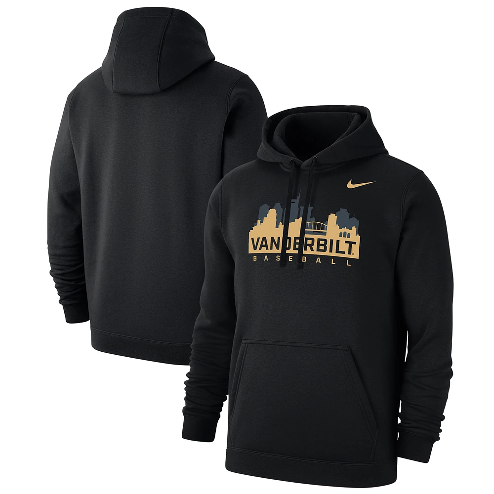 Men's Nike Black Vanderbilt Commodores 2025 Baseball Week Club Fleece Pullover Hoodie
