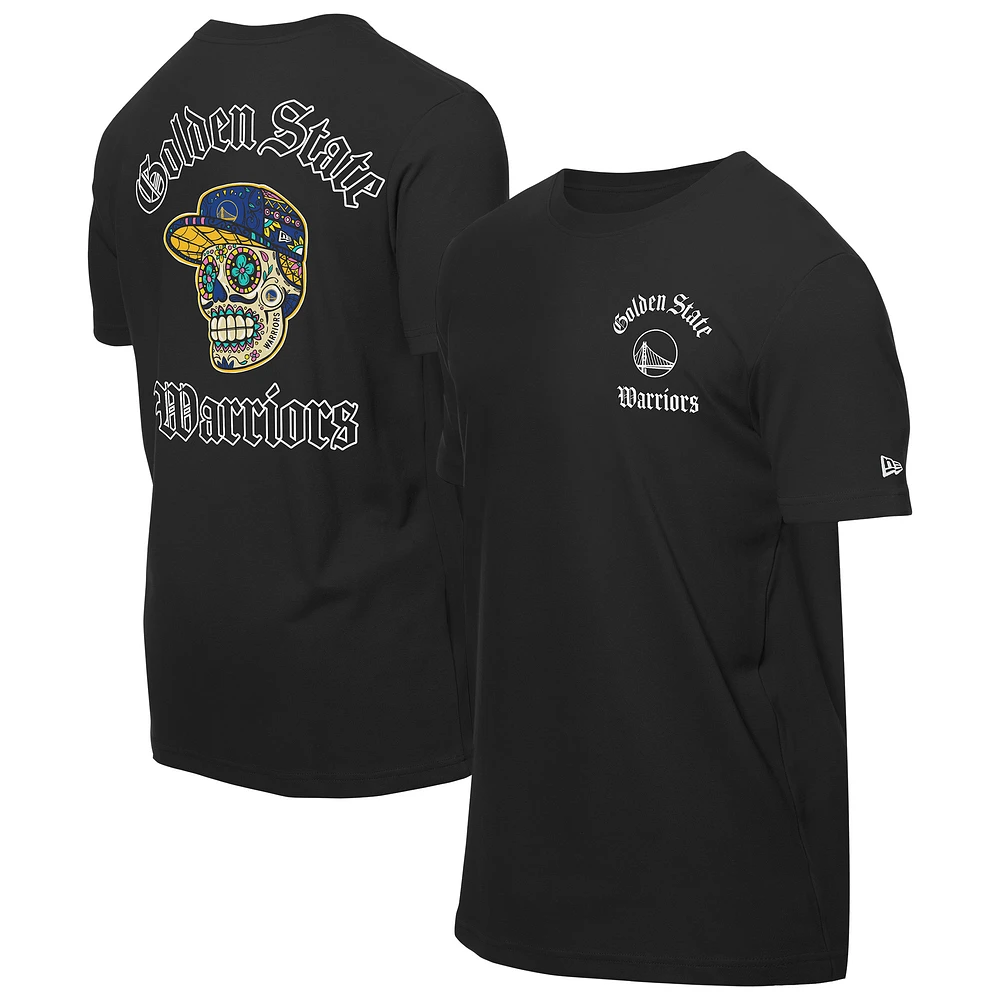 Men's New Era Black Golden State Warriors Sugar Skulls T-Shirt