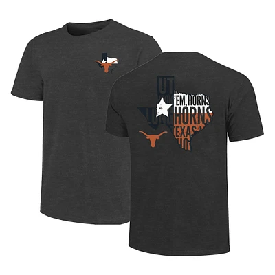 Men's Charcoal Texas Longhorns Big & Tall State Flag Cutout Hyper Local Core T-Shirt
