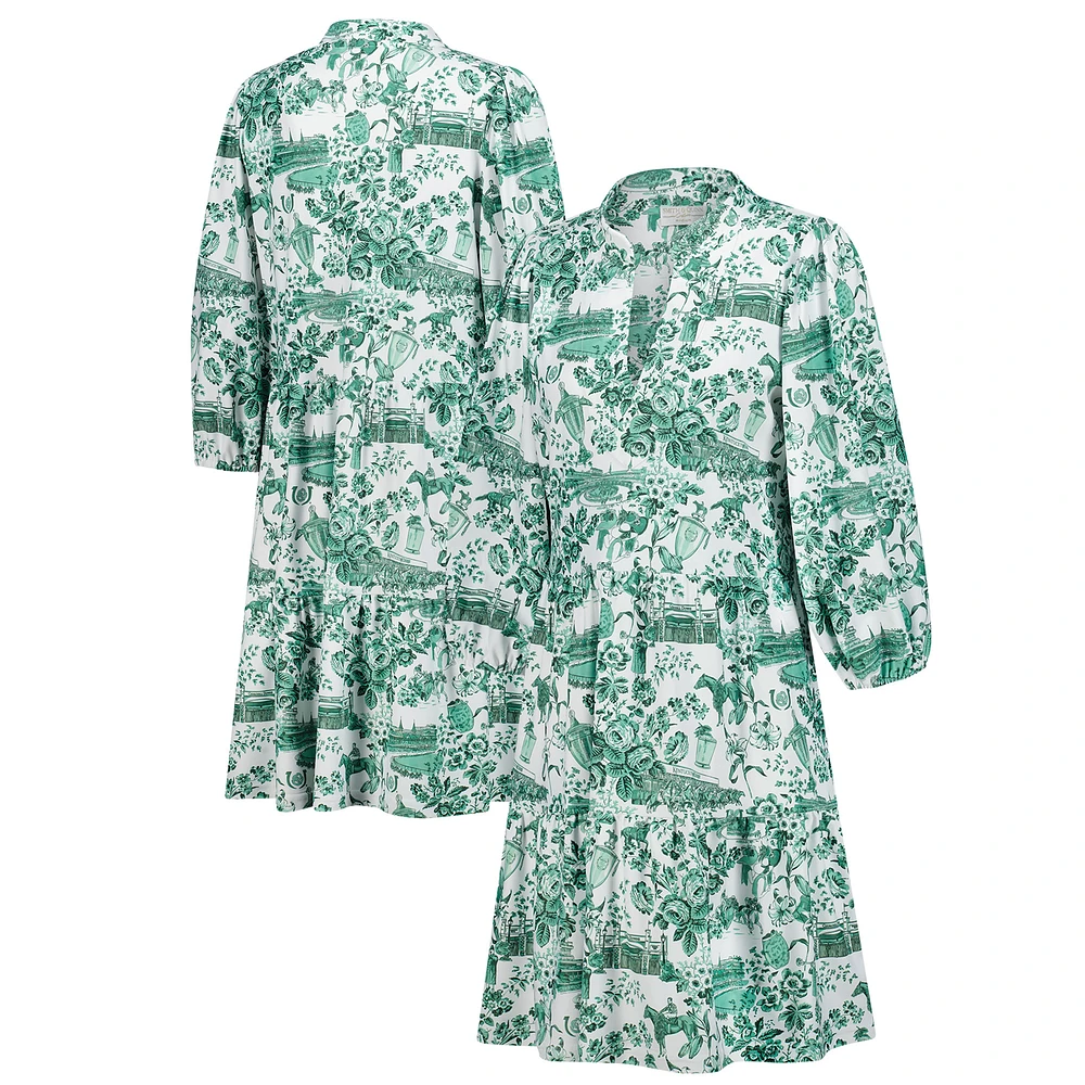 Women's Smith & Quinn White/Green Kentucky Derby Tory V-Neck Dress