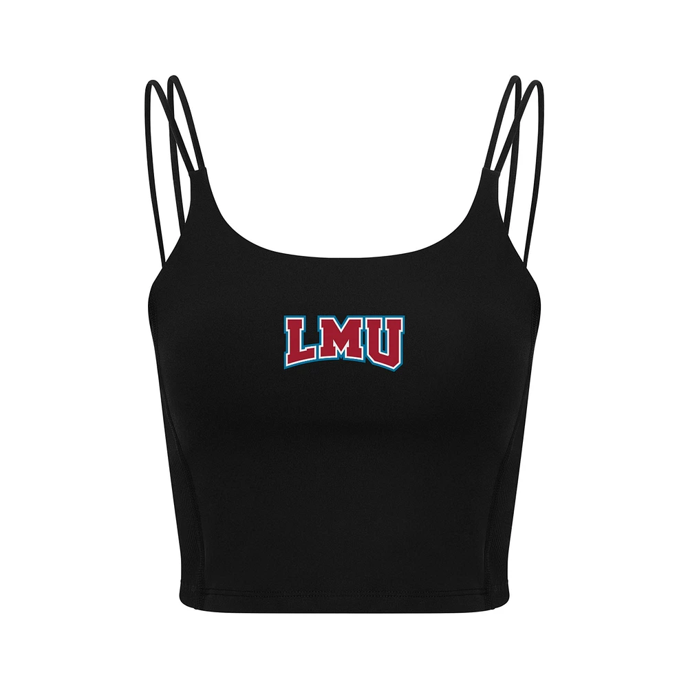 Women's KadyLuxe Black Loyola Marymount Lions Mixed Media Countess Cami Sports Bra