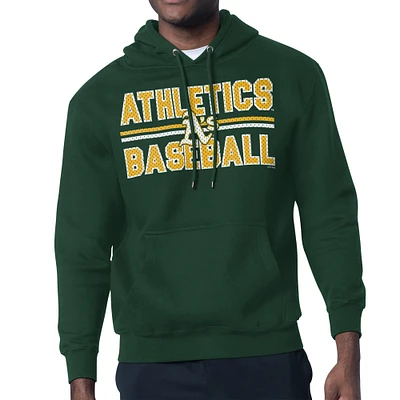 Men's Starter Green Athletics Team Mesh Print Graphic Pullover Hoodie