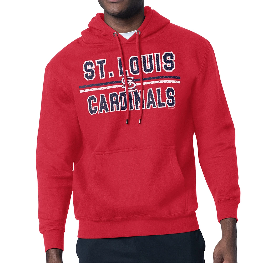 Men's Starter Red St. Louis Cardinals Team Mesh Print Graphic Pullover Hoodie