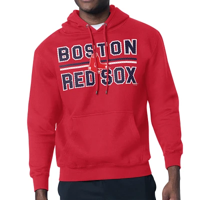 Men's Starter Red Boston Sox Team Mesh Print Graphic Pullover Hoodie