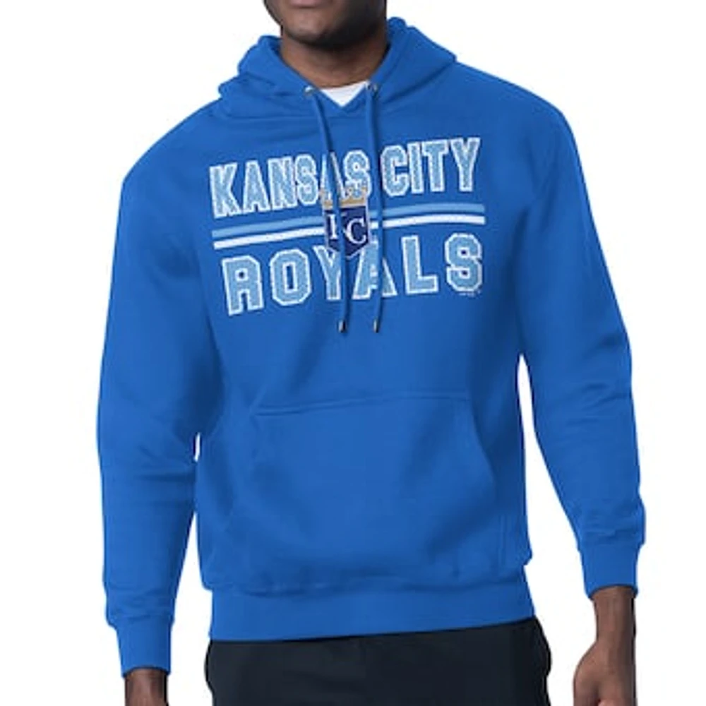 Men's Starter Royal Kansas City Royals Team Mesh Print Graphic Pullover Hoodie