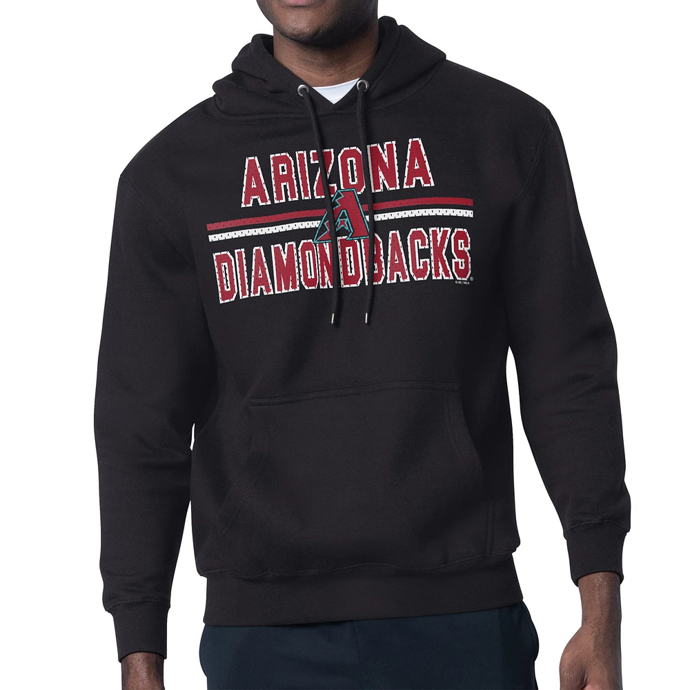 Men's Starter Black Arizona Diamondbacks Team Mesh Print Graphic Pullover Hoodie