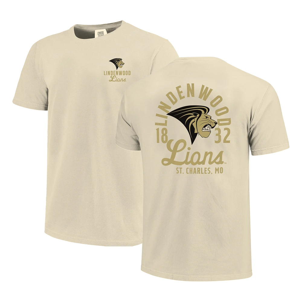 Men's Cream Lindenwood Lions Comfort Colors Mascot Overlay T-Shirt