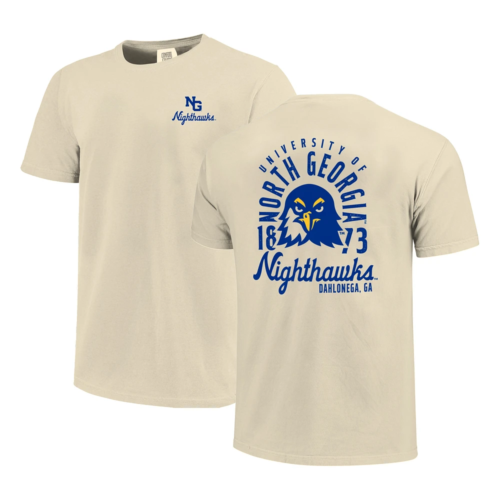 Men's Cream North Georgia Nighthawks Comfort Colors Mascot Overlay T-Shirt