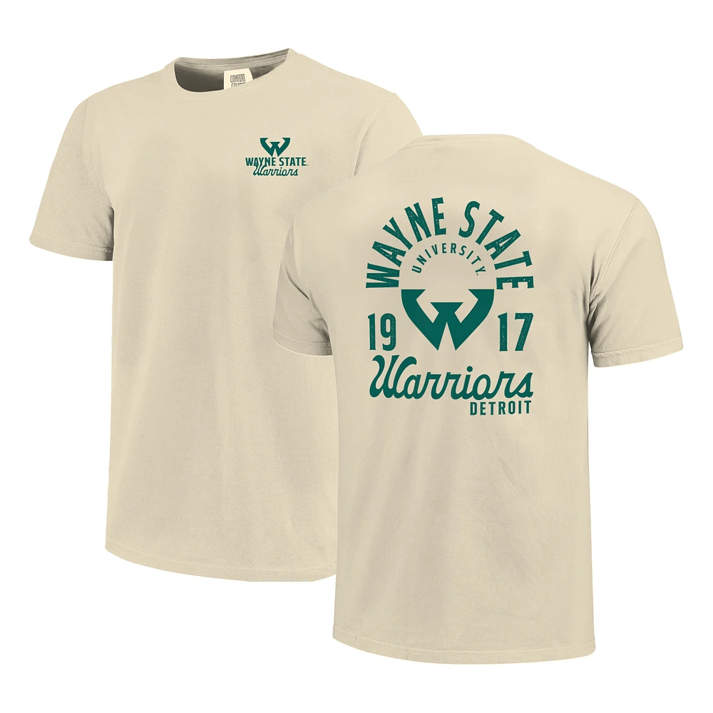 Men's Cream Wayne State Warriors Comfort Colors Mascot Overlay T-Shirt