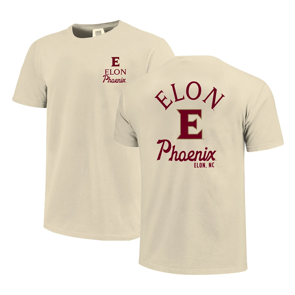 Men's Cream Elon Phoenix Comfort Colors Mascot Overlay T-Shirt