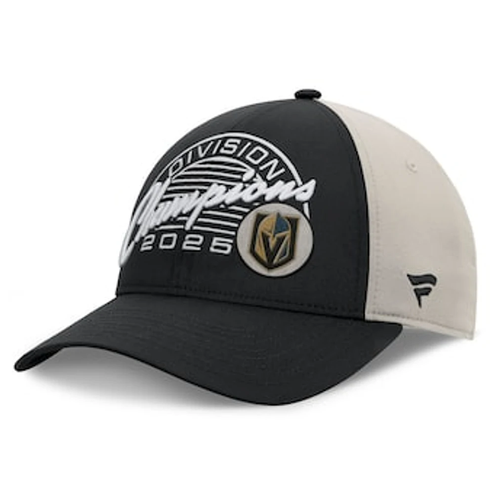 Men's Fanatics Black Vegas Golden Knights 2025 Pacific Division Champions Locker Room Adjustable Hat