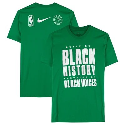 Boston Celtics Team-Issued Kelly Green Black History Month T-Shirt from the 2024-25 NBA Season