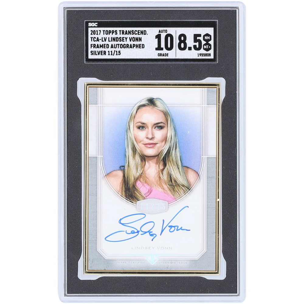 Lindsey Vonn Autographed 2017 Topps Transcendent Silver #TCA-LV #11/15 SGC Authenticated 8.5/10 Card