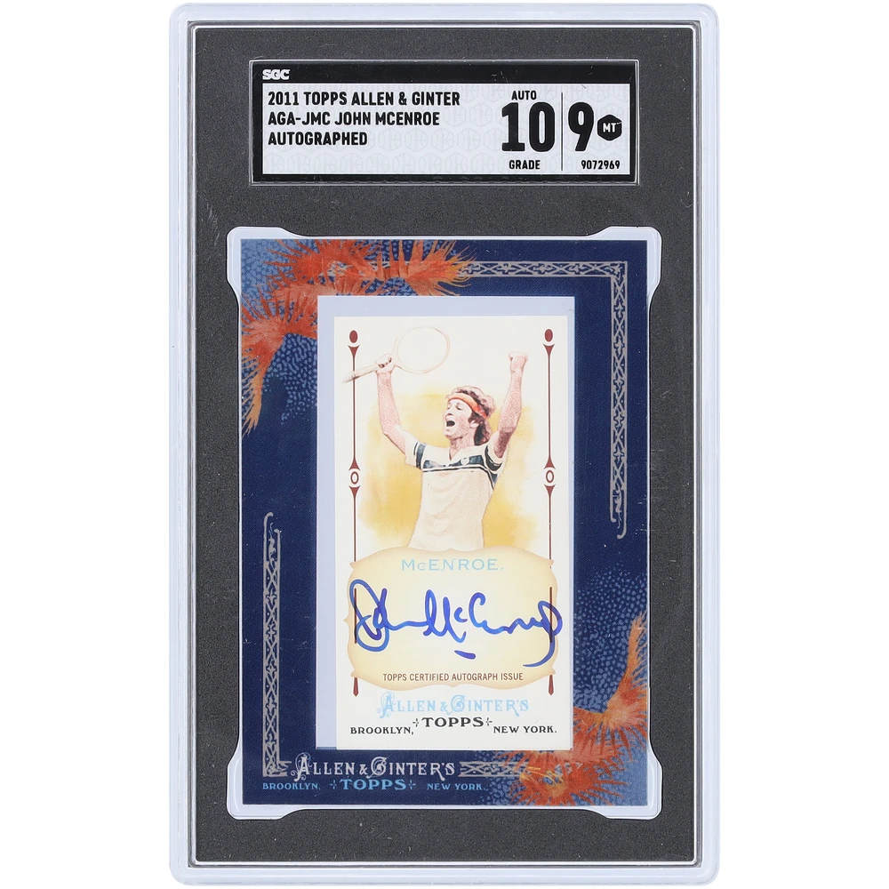 John McEnroe Tennis Autographed 2011 Topps Allen & Ginter Mini Framed #AGA-JMC SGC Authenticated 9/10 Card