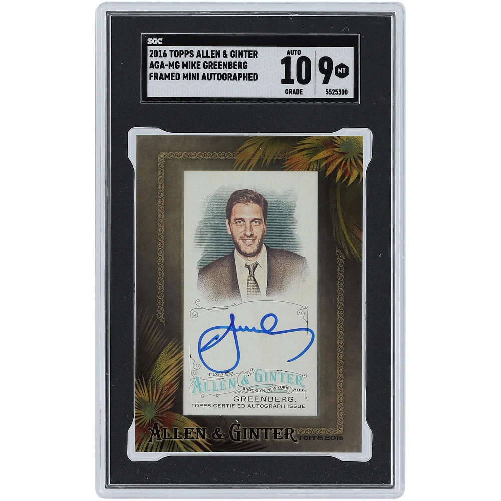 Mike Greenberg Autographed 2016 Topps Allen & Ginter Mini Framed #AGA-MG SGC Authenticated 9/10 Card