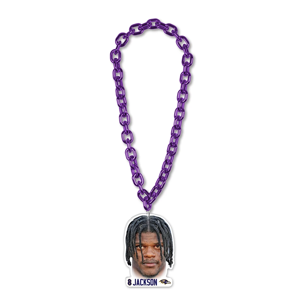 WinCraft Lamar Jackson Baltimore Ravens Big Chain Necklace