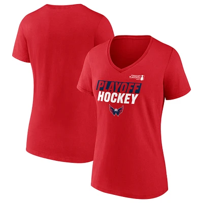 Women's Fanatics Red Washington Capitals 2025 Stanley Cup Playoffs Breakout V-Neck T-Shirt
