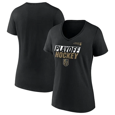 Women's Fanatics Black Vegas Golden Knights 2025 Stanley Cup Playoffs Breakout V-Neck T-Shirt