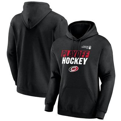 Men's Fanatics Black Carolina Hurricanes 2025 Stanley Cup Playoffs Breakout Fleece Pullover Hoodie