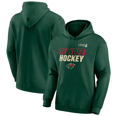 Men's Fanatics Green Minnesota Wild 2025 Stanley Cup Playoffs Breakout Fleece Pullover Hoodie