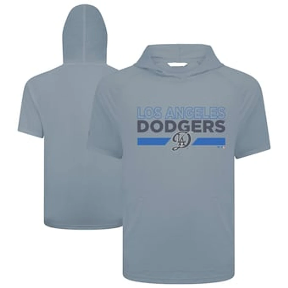 Men's Levelwear Gray Los Angeles Dodgers City Connect Phase No Hitter Short Sleeve Pullover Hoodie