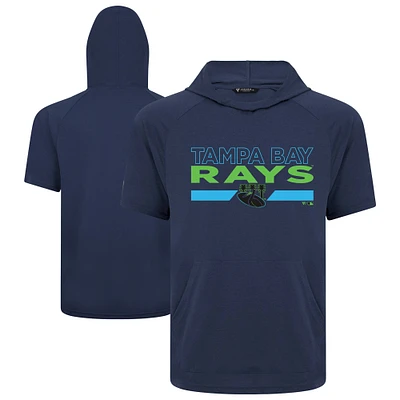 Men's Levelwear Navy Tampa Bay Rays City Connect Phase No Hitter Short Sleeve Pullover Hoodie