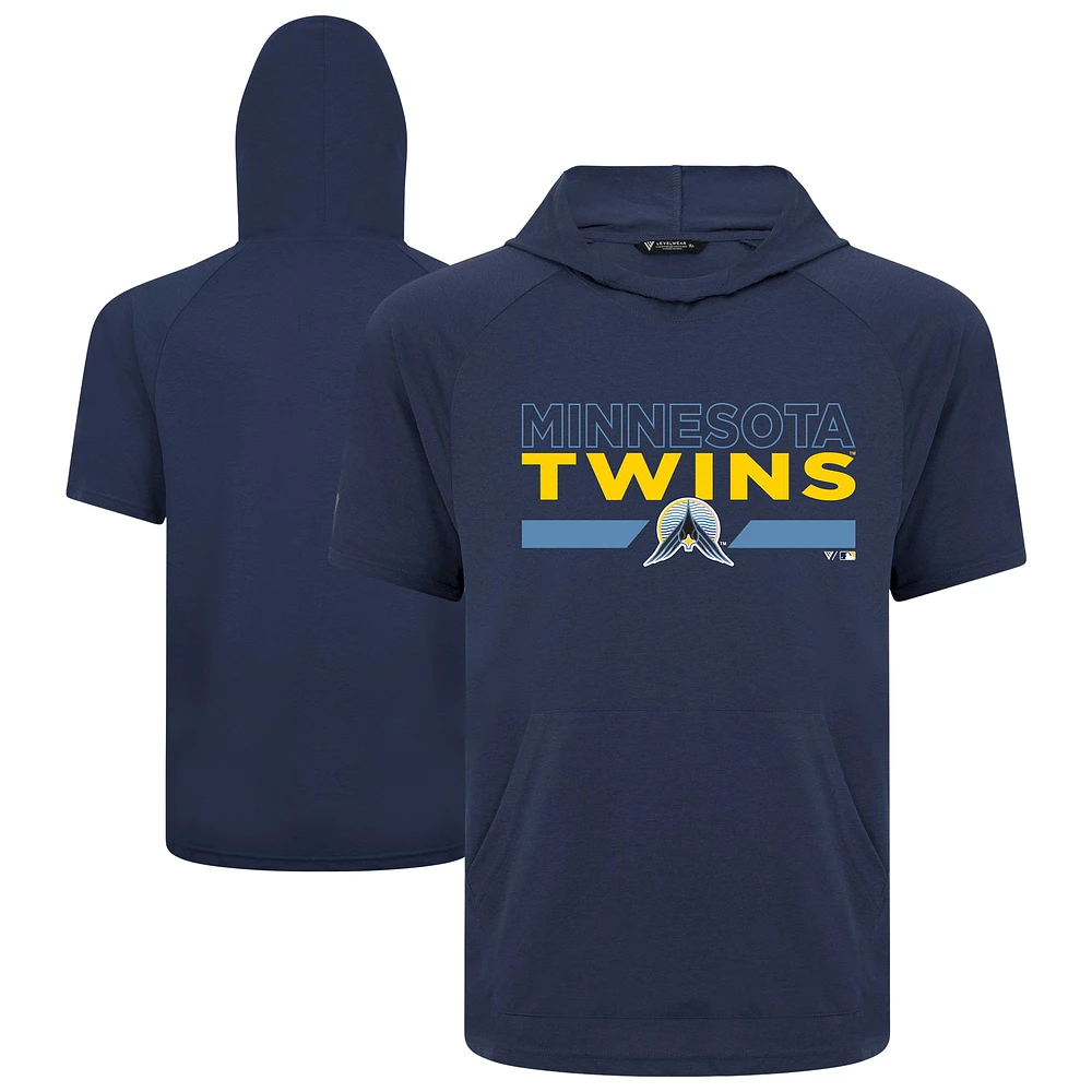 Men's Levelwear Navy Minnesota Twins City Connect Phase No Hitter Short Sleeve Pullover Hoodie