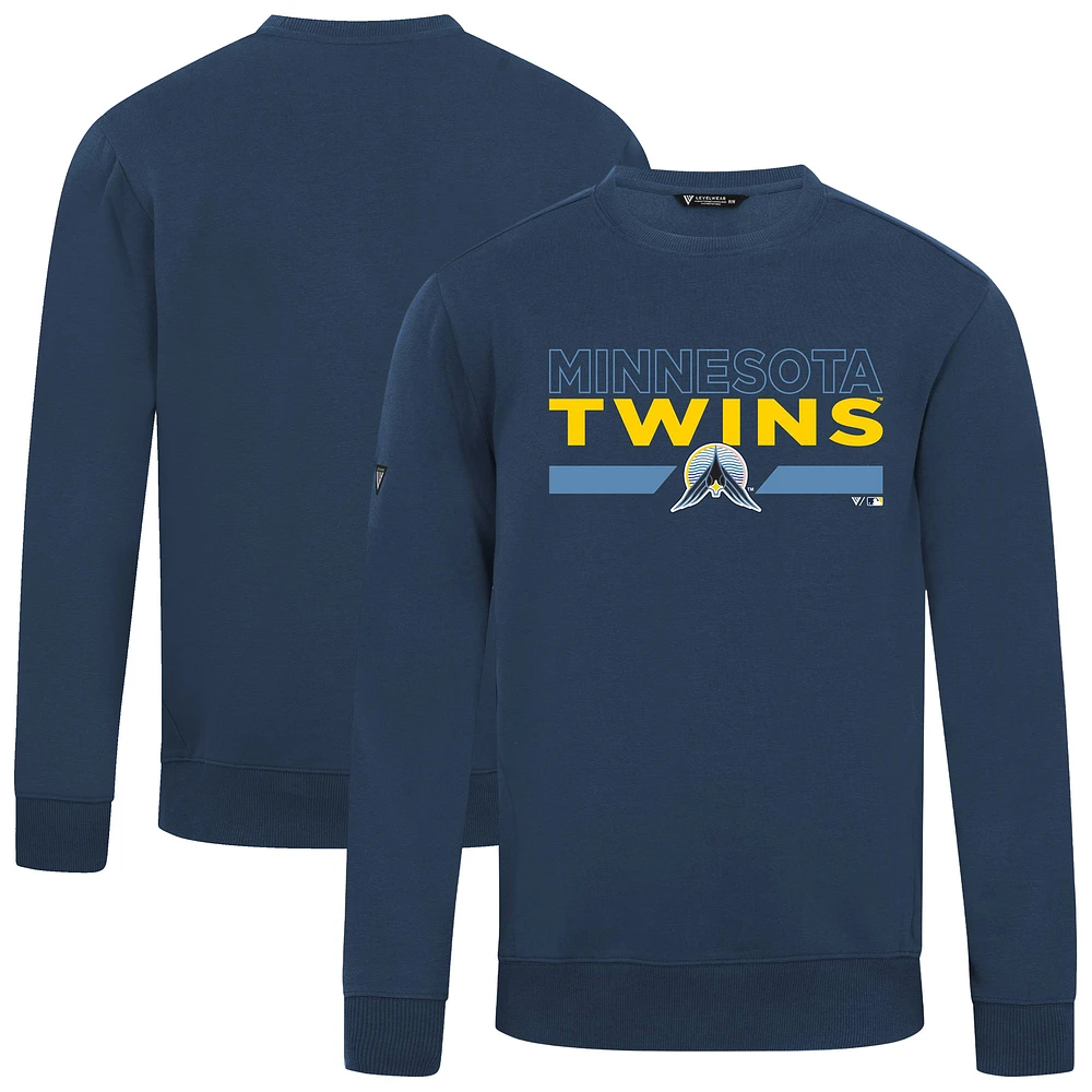 Men's Levelwear Navy Minnesota Twins City Connect Zane No Hitter Pullover Sweatshirt