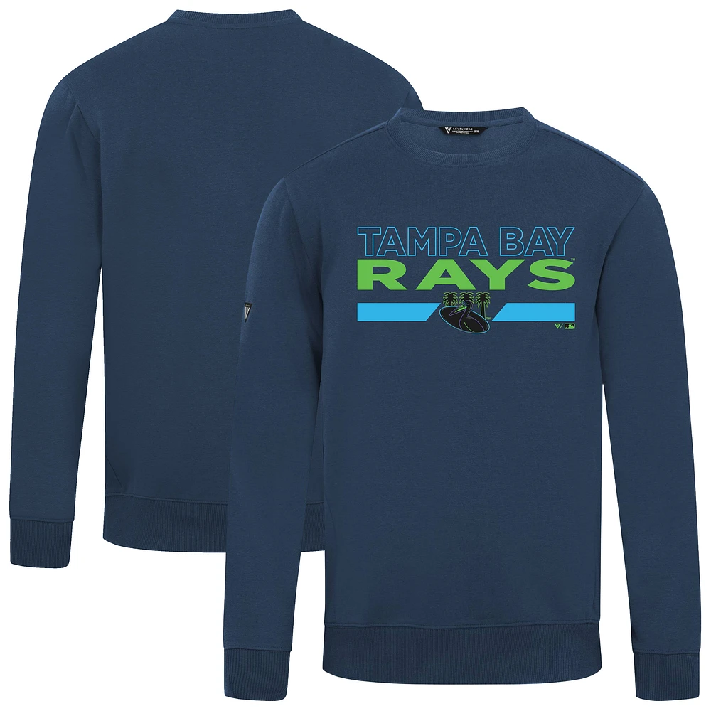 Men's Levelwear Navy Tampa Bay Rays City Connect Zane No Hitter Pullover Sweatshirt