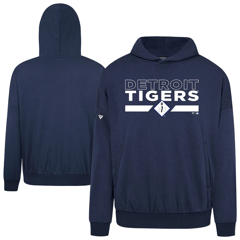 Men's Levelwear Navy Detroit Tigers City Connect Contact No Hitter Pullover Hoodie