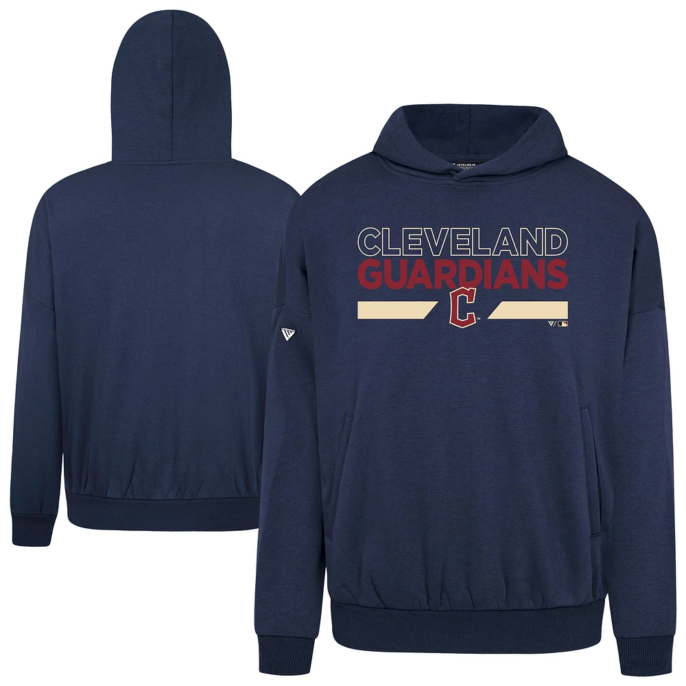Men's Levelwear Navy Cleveland Guardians City Connect Contact No Hitter Pullover Hoodie