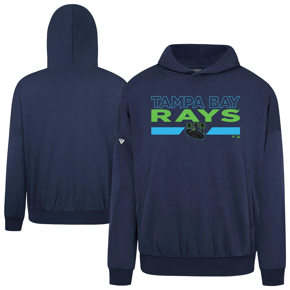 Men's Levelwear Navy Tampa Bay Rays City Connect Contact No Hitter Pullover Hoodie