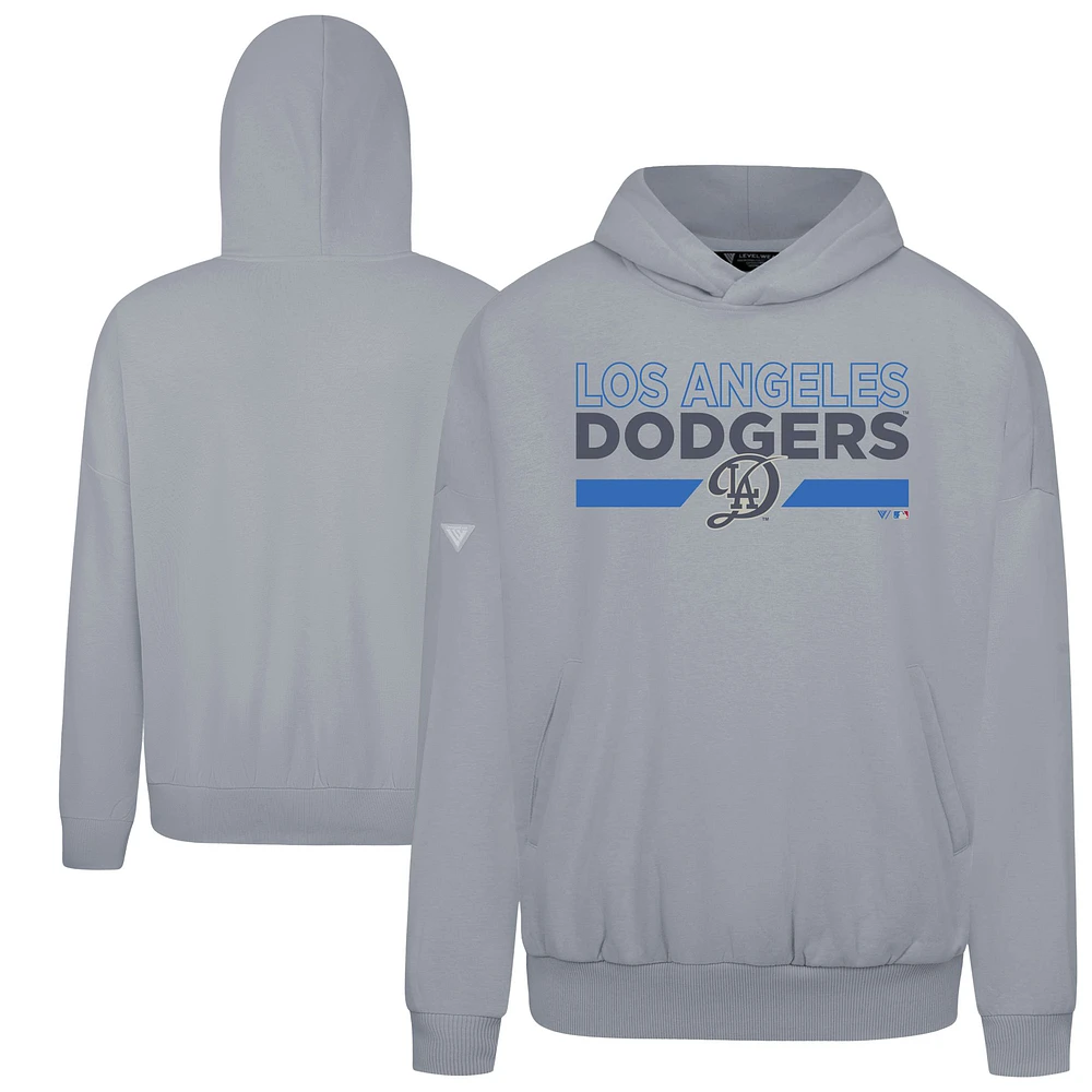 Men's Levelwear Gray Los Angeles Dodgers City Connect Contact No Hitter Pullover Hoodie