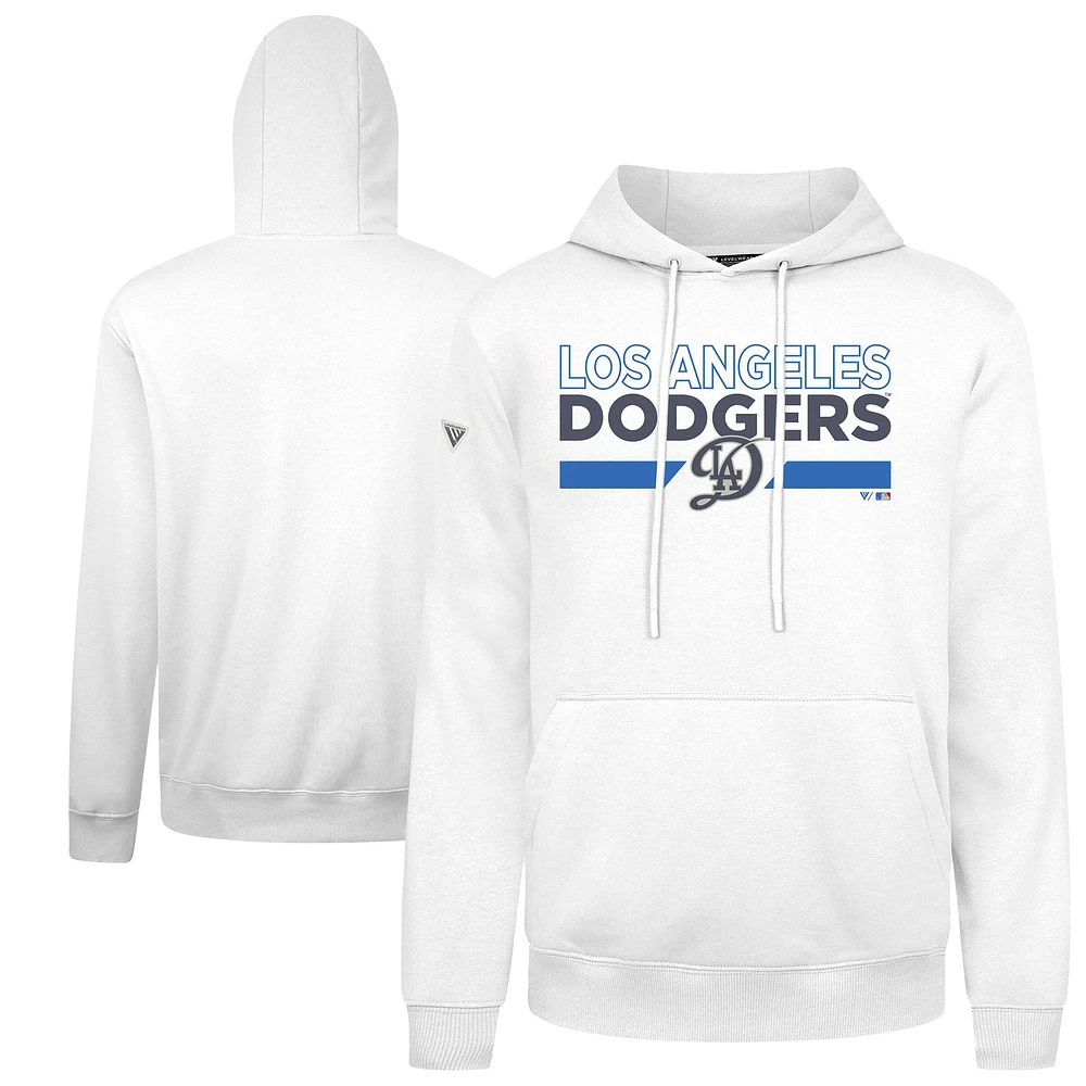 Men's Levelwear White Los Angeles Dodgers City Connect Podium No Hitter Pullover Hoodie