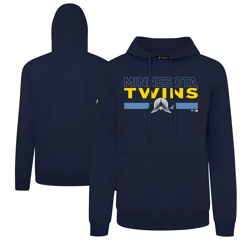 Men's Levelwear Navy Minnesota Twins City Connect Podium No Hitter Pullover Hoodie