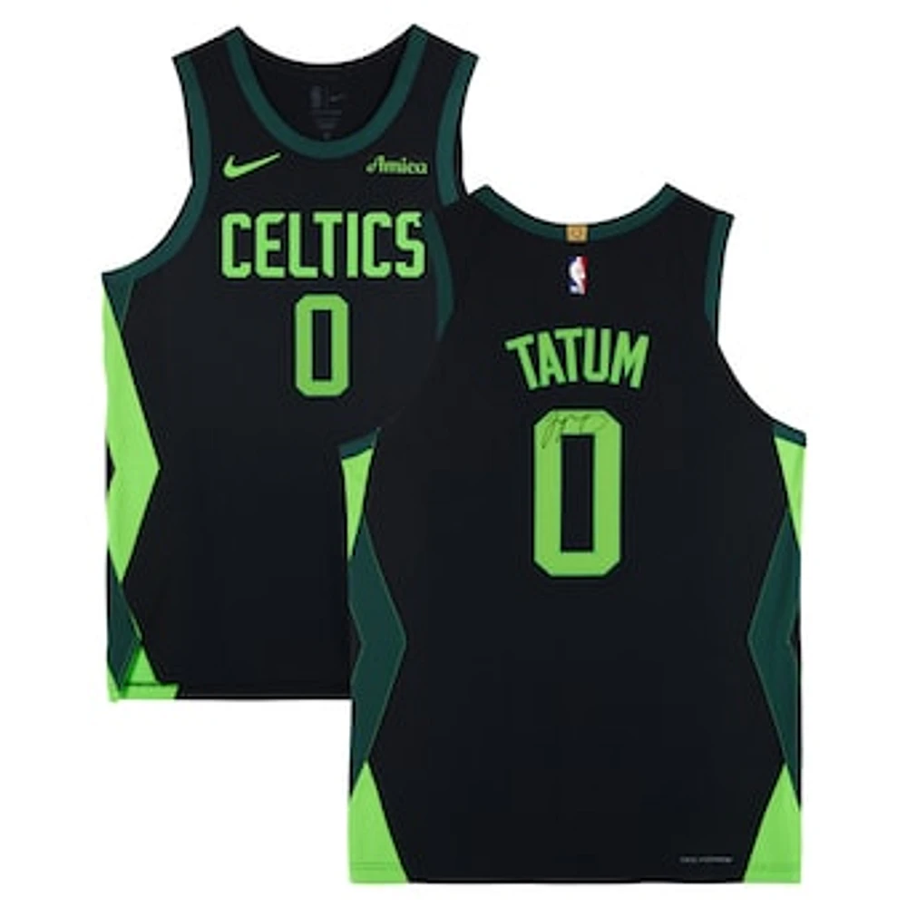 Jayson Tatum Boston Celtics Autographed Black Nike 2024-25 City Edition Authentic Jersey