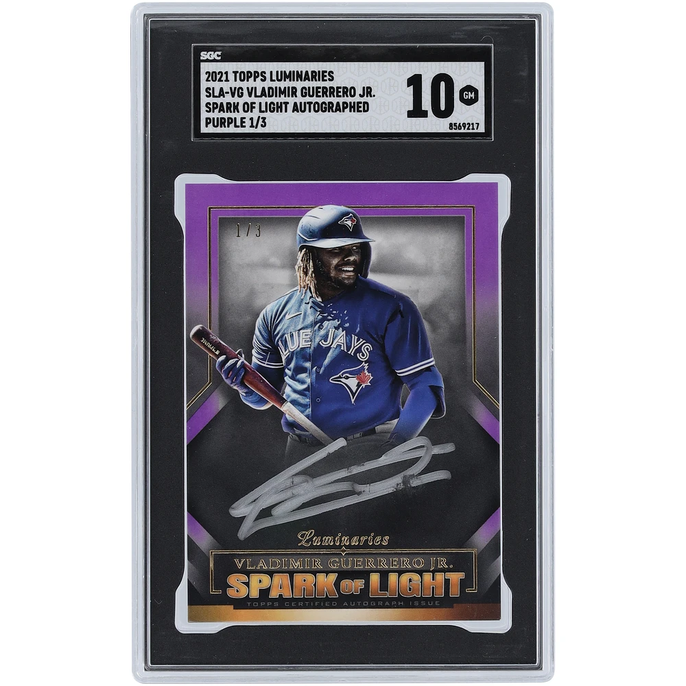 Vladimir Guerrero Jr. Toronto Blue Jays Autographed 2021 Topps Luminaries Spark of Light Purple #SLA-VG #1/3 SGC Authenticated 10 Card