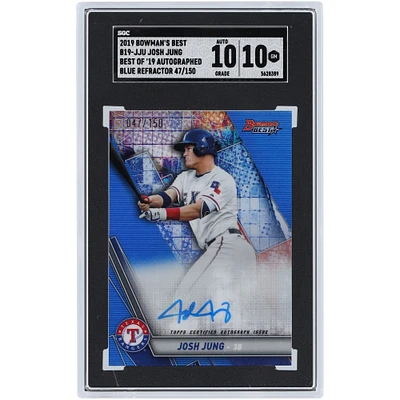 Josh Jung Texas Rangers Autographed 2019 Bowman's Best of '19 Blue Refractor #B19-JJU #47/150 SGC Authenticated 10/10 Card